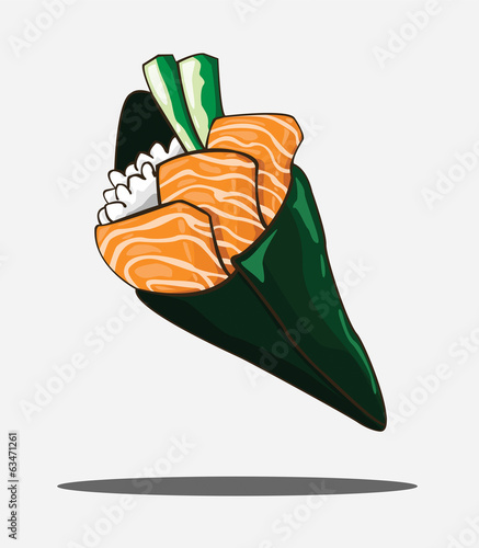 Temaki sushi salmon
