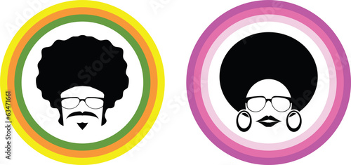 afro man and woman symbol vector