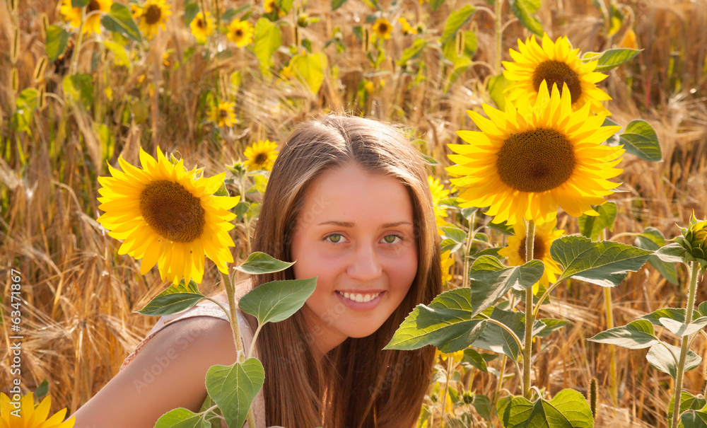 Girl in the sunflower field Girl in the sunflower field