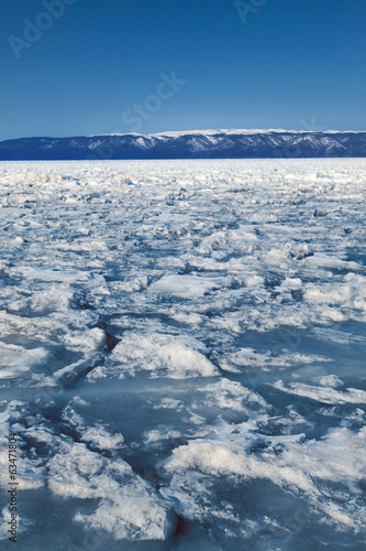 Frozen Lake Baikal. Winter. © tiplyashina