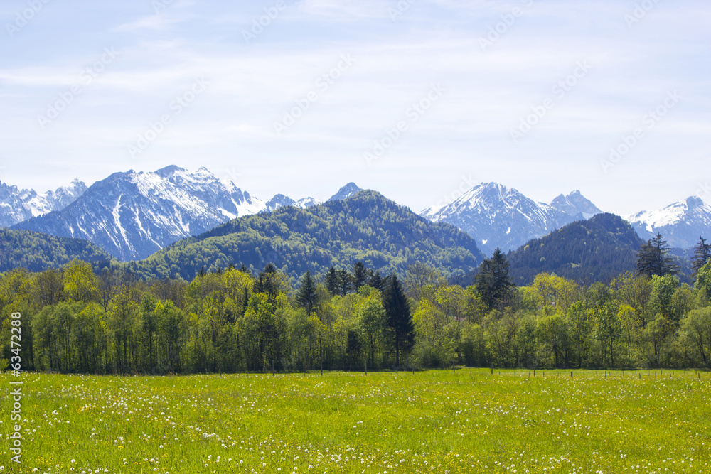 lovely panorama in the alps in Germany