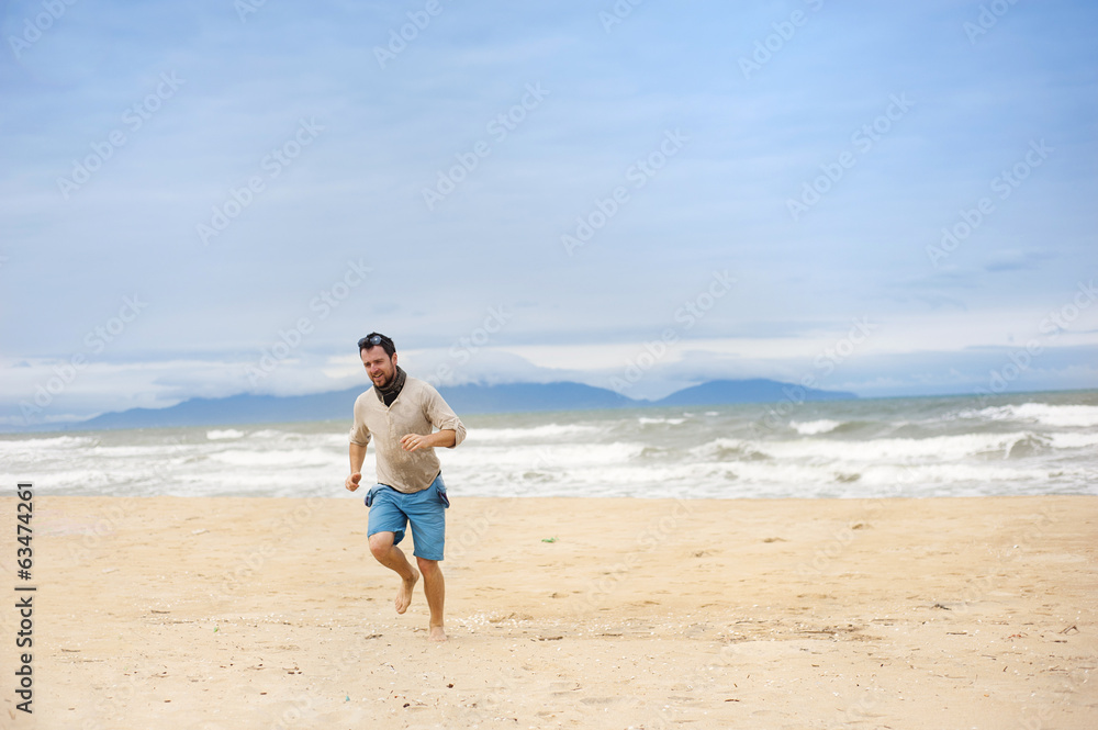 Man walking on the beach