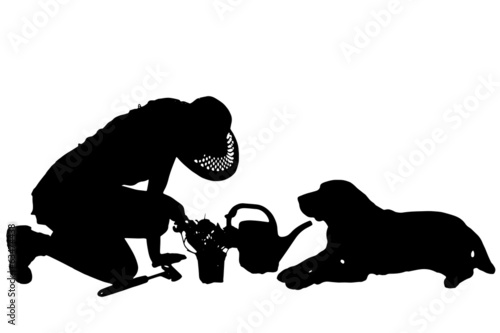 Vector silhouette of a woman.