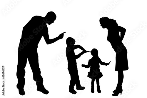 Vector silhouette of family.
