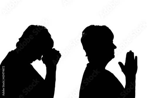 Vector silhouettes woman.