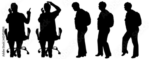 Vector silhouette of a woman.