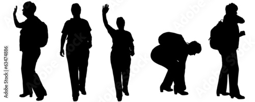 Vector silhouette of a woman.