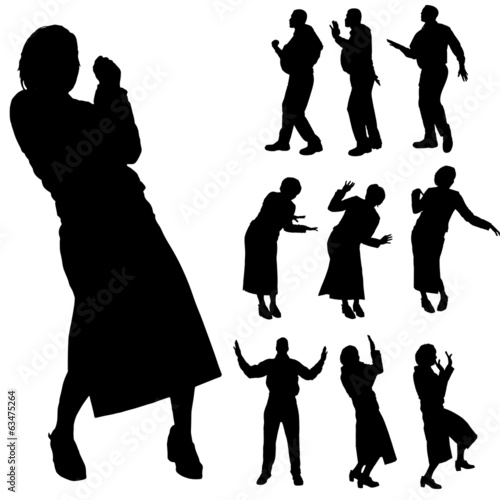 Vector silhouette of people.