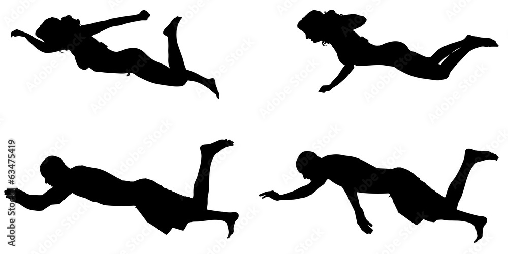 Vector silhouette of a people who swim. Vector silhouette of a people who swim.