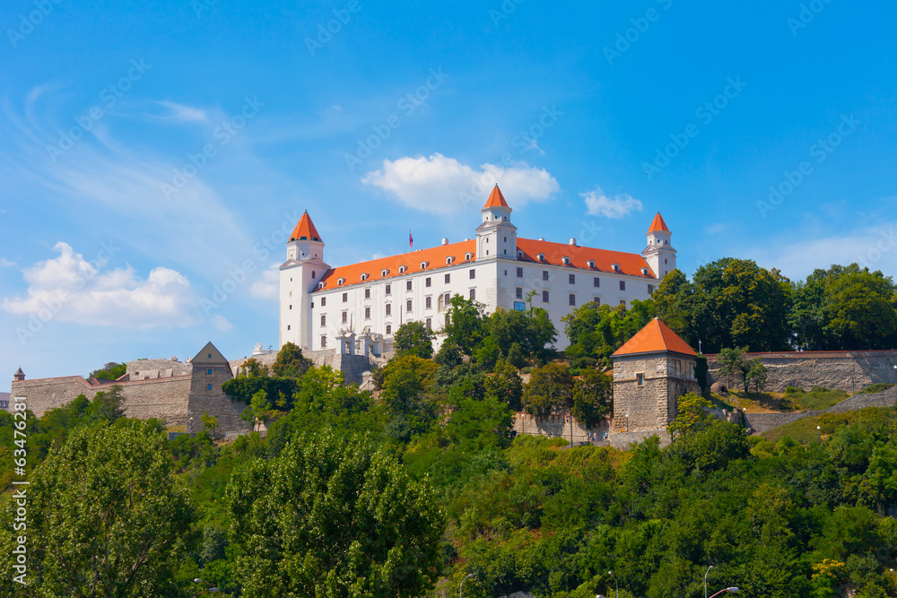 Medieval castle on  hill against  sky, Bratislava, Slovakia