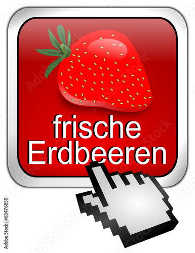 frische Erdbeeren Button mit Cursor