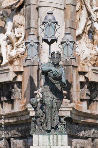 Espanya Square fountain located at Barcelona, Spain