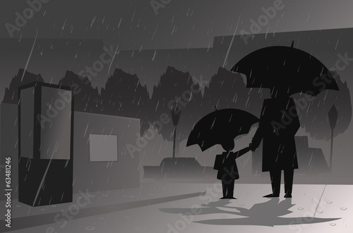 Rain in the city