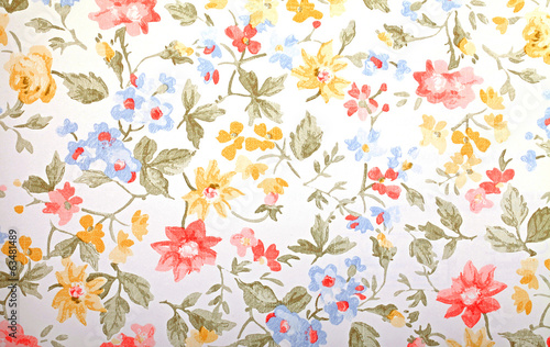 Photo Vintage provance wallpaper with floral pattern