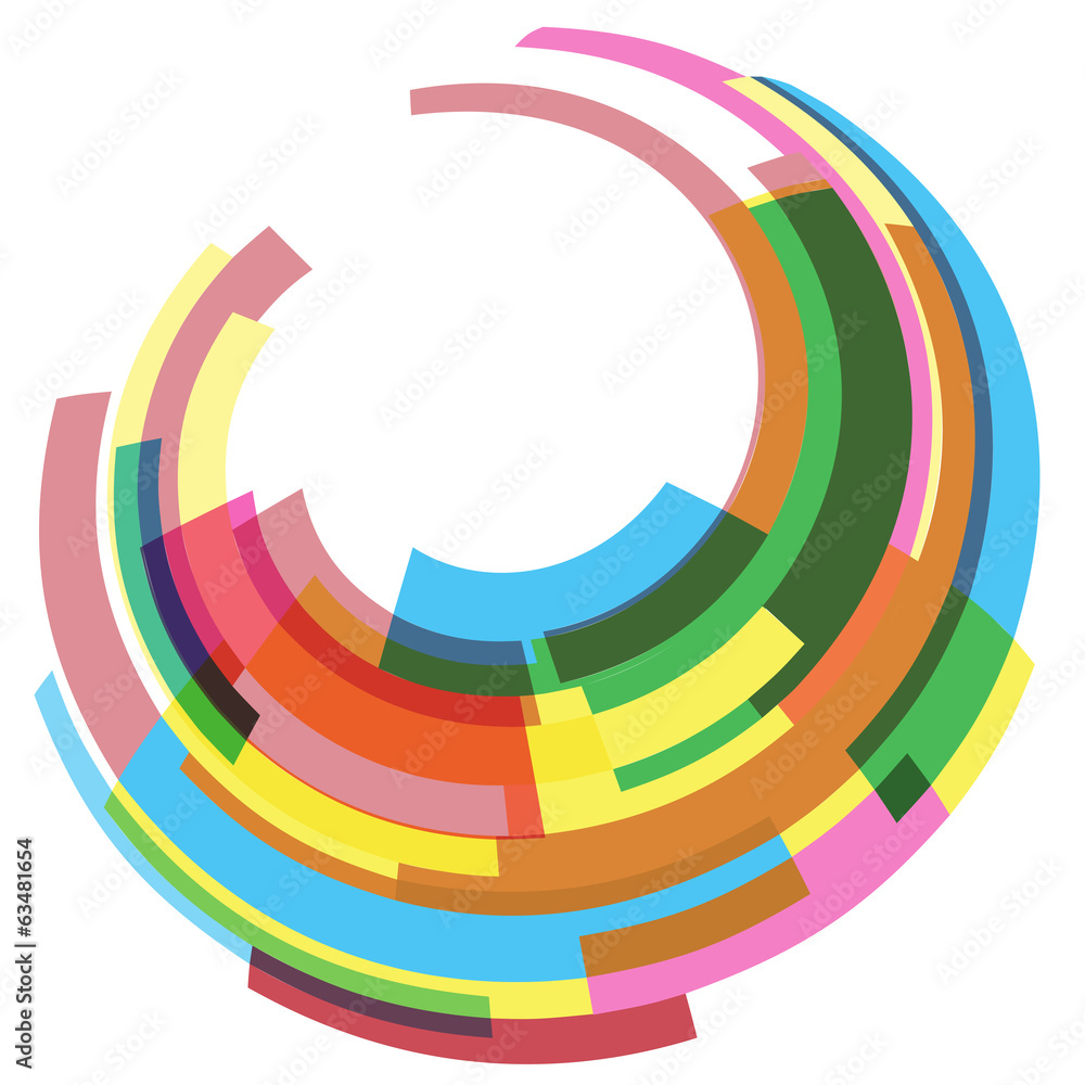 Fototapeta premium Abstract geometric round colorful background