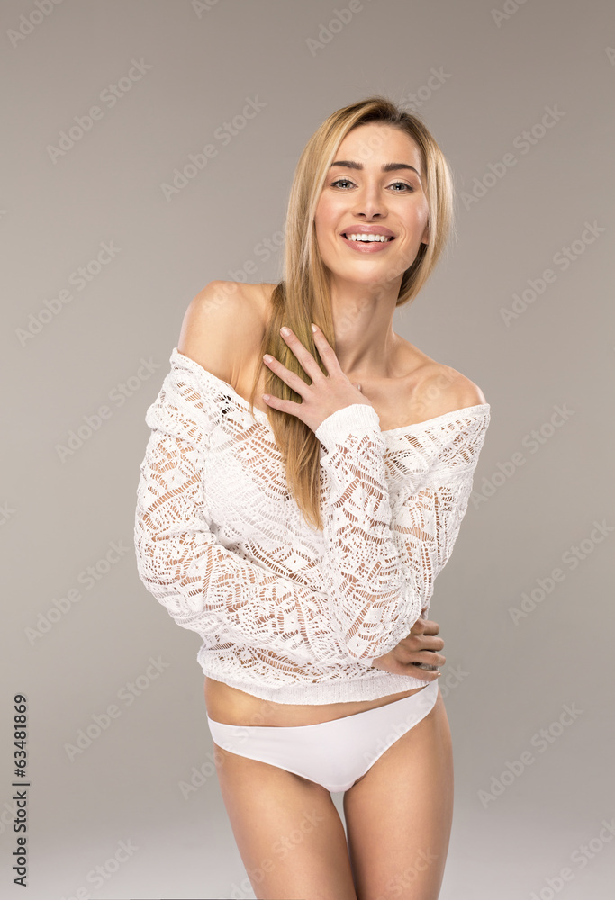Happy blond woman Happy blond woman