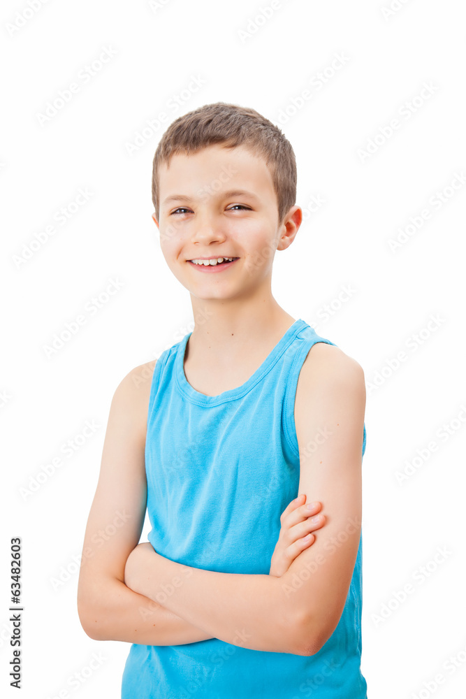 Portrait of a teenage boy in a tank top