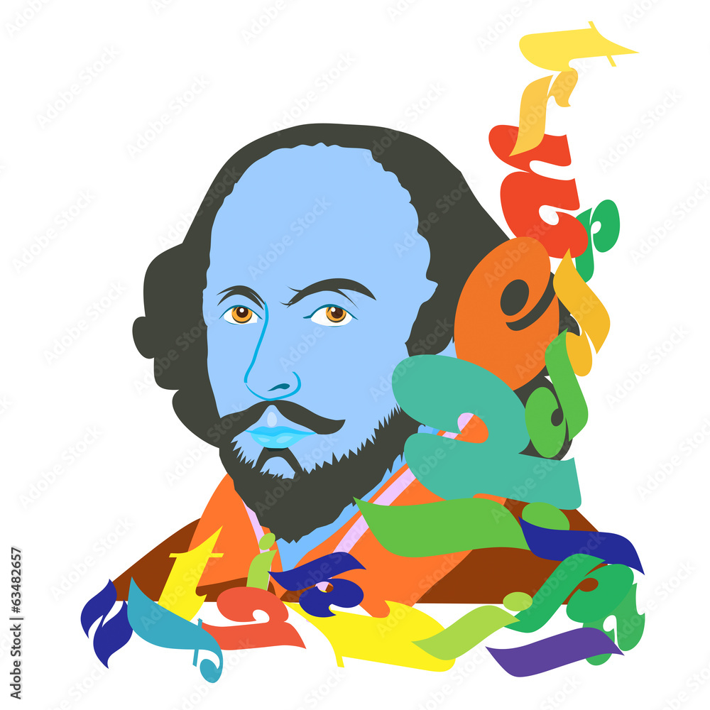 Fototapeta premium Illustration of William Shakespeare