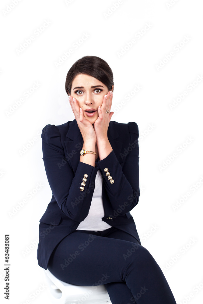 Сonceived successful business woman in office chair Сonceived successful business woman in office chair