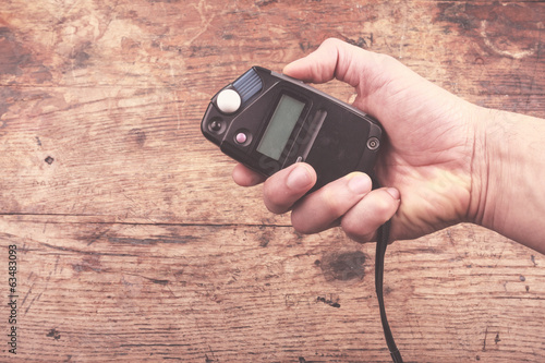 Hand with light meter