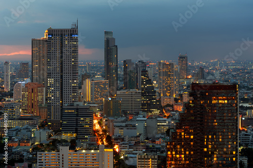 Twilight view of Bangkok.
