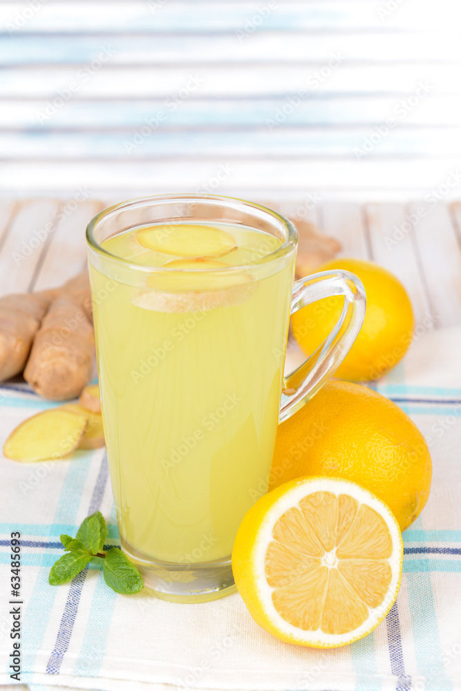 Healthy ginger tea with lemon and honey Healthy ginger tea with lemon and honey
