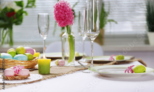 Beautiful holiday Easter table setting