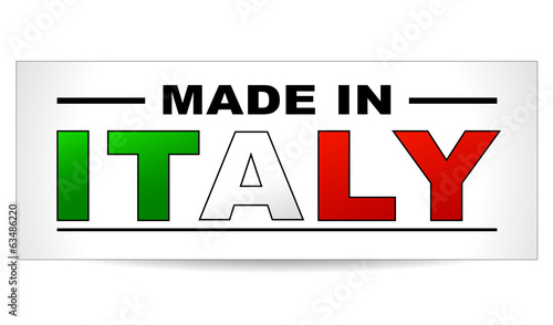 Vector illustration of made in italy paper label