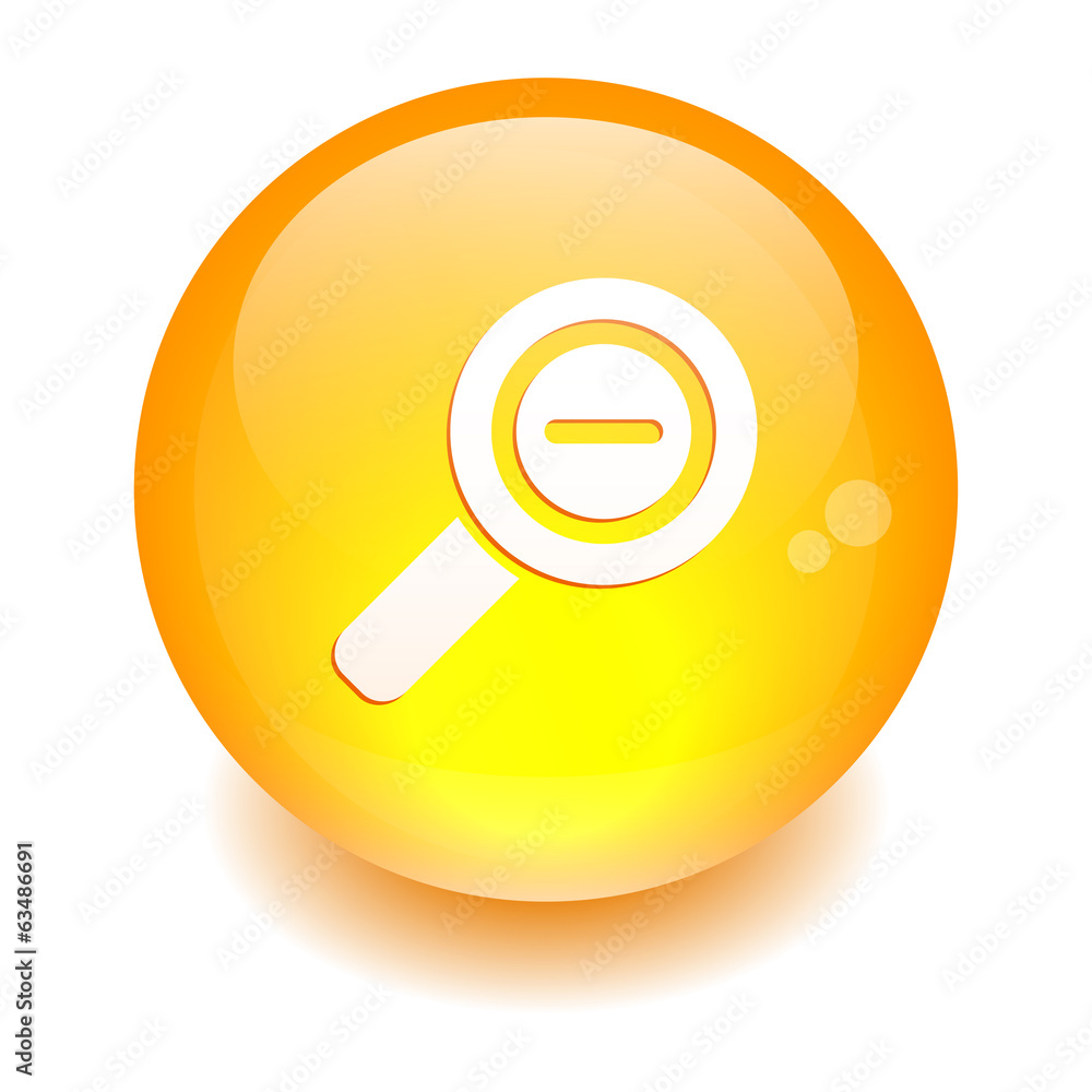 Button loupe magnifying glass icon orange Button loupe magnifying glass icon orange