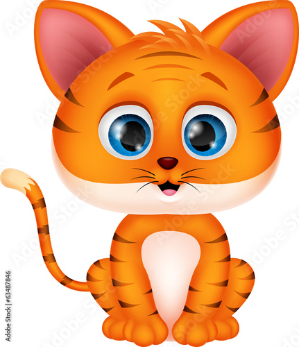Fototapeta Naklejka Na Ścianę i Meble -  Cute tiger cartoon