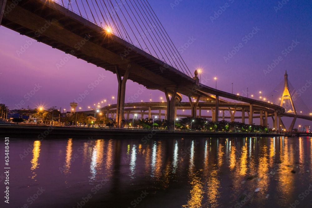 Industrial Ring Road Bridge at night