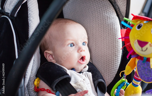 baby boy in car seat