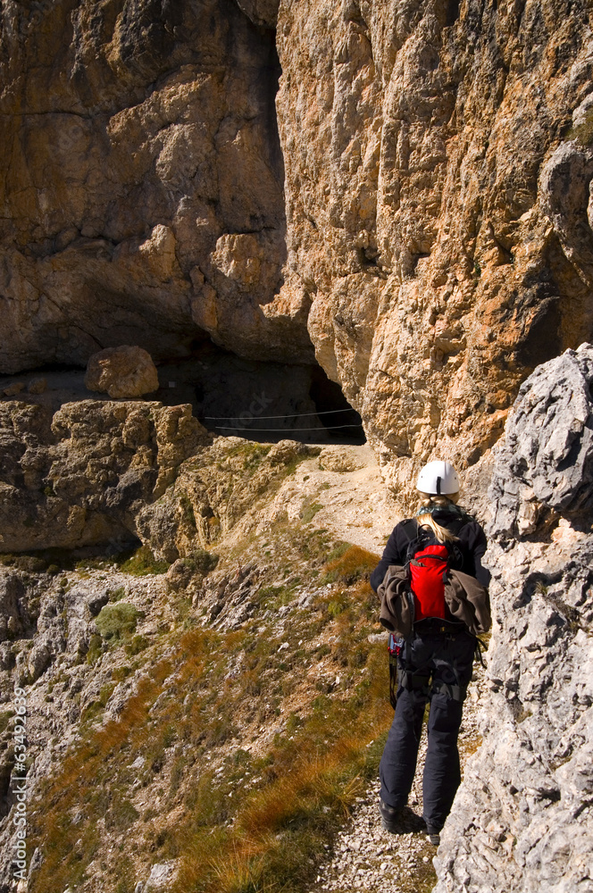 Wanderer in den Dolomiten - Alpen