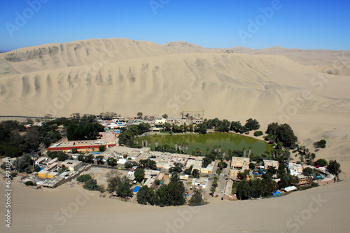 Oasis of Huacachina in Atacama desert, Peru