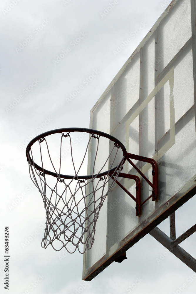 Basketball hoop against on the sky Basketball hoop against on the sky