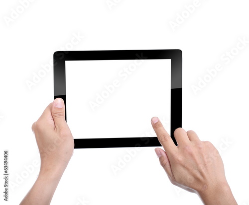 Women holding Tablet PC for do something