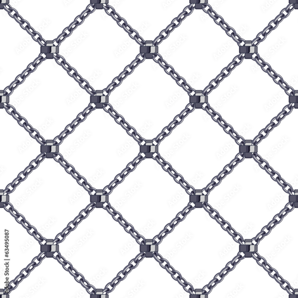 Naklejka premium Seamless pattern with crossed black metal chains.