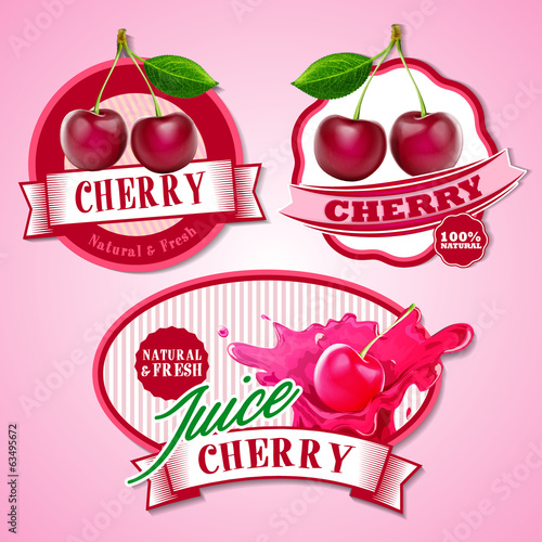 cherry badges and stickers