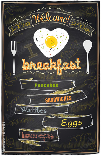 Chalk breakfast menu.