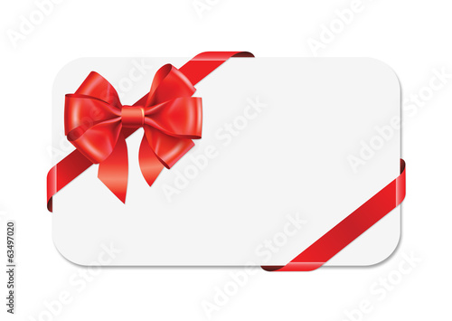 Карта с красным бантом