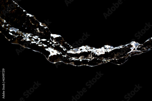 stream of water on a black background