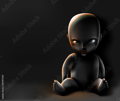 Doll on dark background