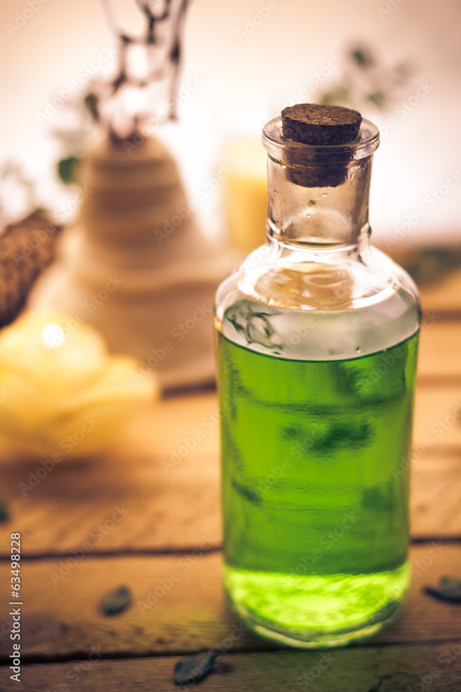 Closeup aromatic massage oil element wellness Closeup aromatic massage oil element wellness
