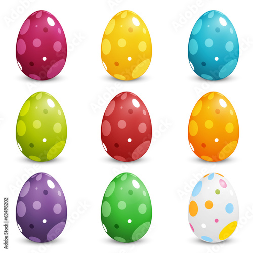 Set of Colored Easter Eggs