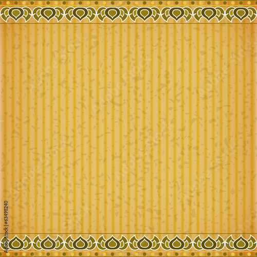 Gold Lotus on orange card board texture