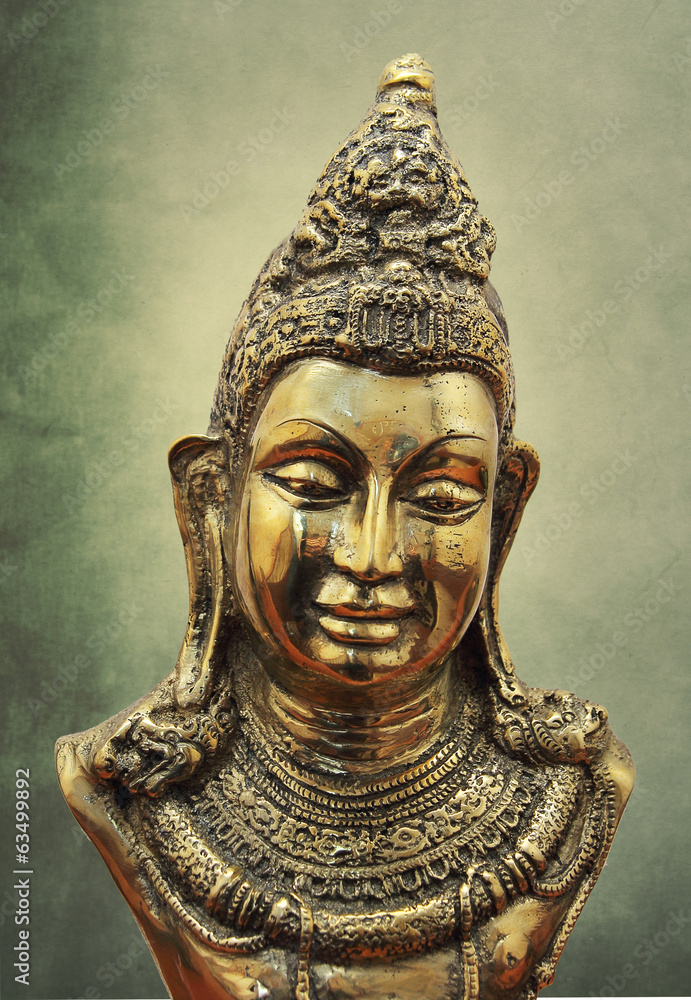 buddha head bronze statue
