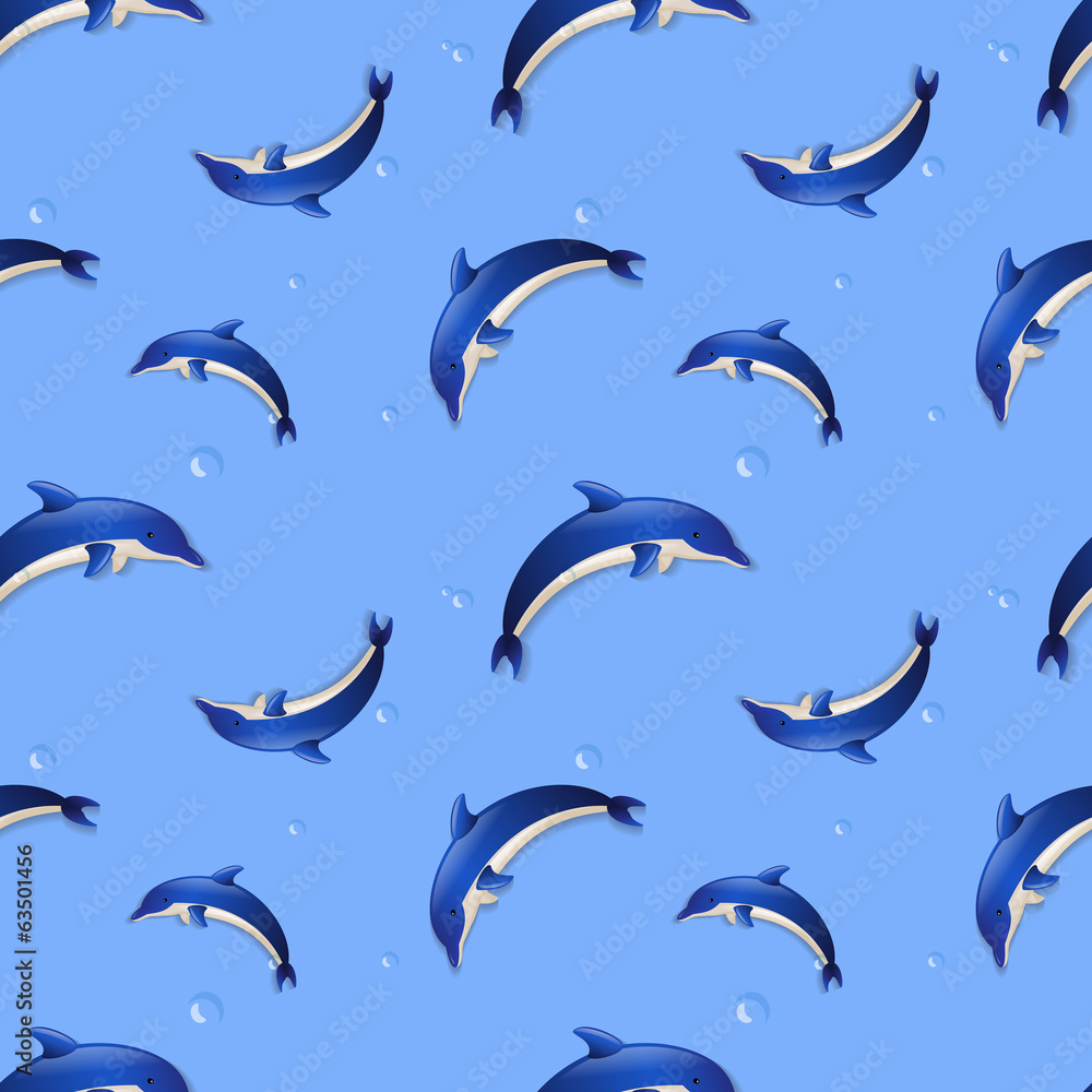 Seamless background with dolphins. Vector illustration. Seamless background with dolphins. Vector illustration.