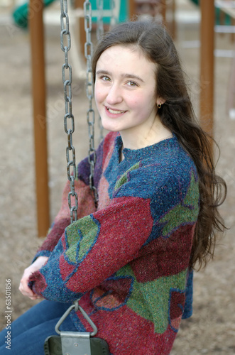 Playground swing smile
