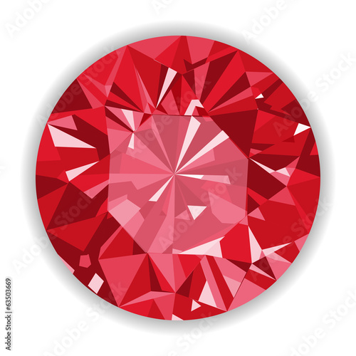 Ruby or Rodolite gemstone with shape. photo
