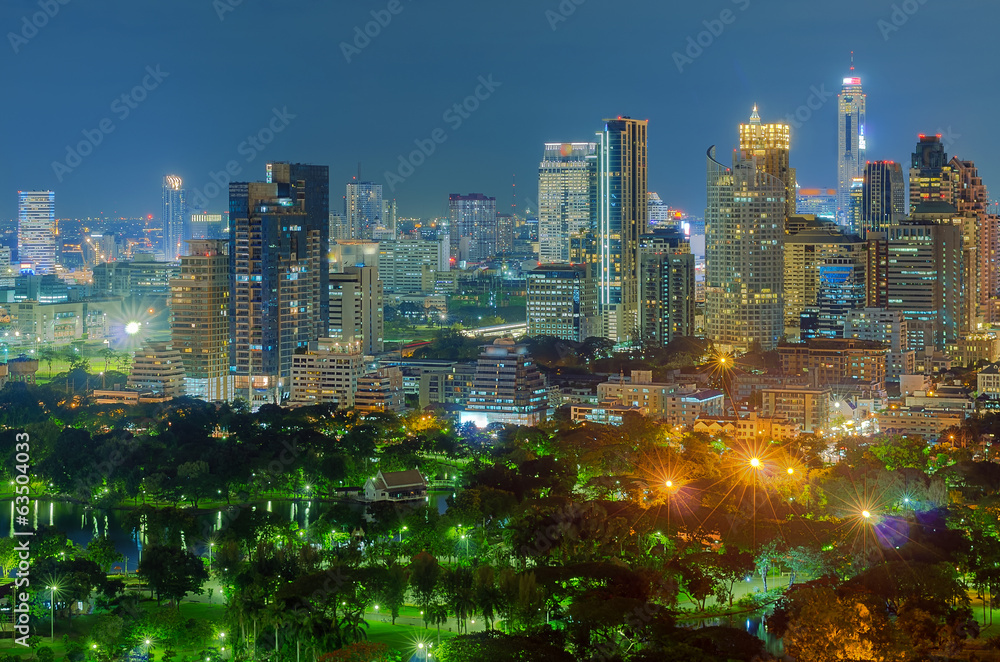 Naklejka premium Bangkok night view